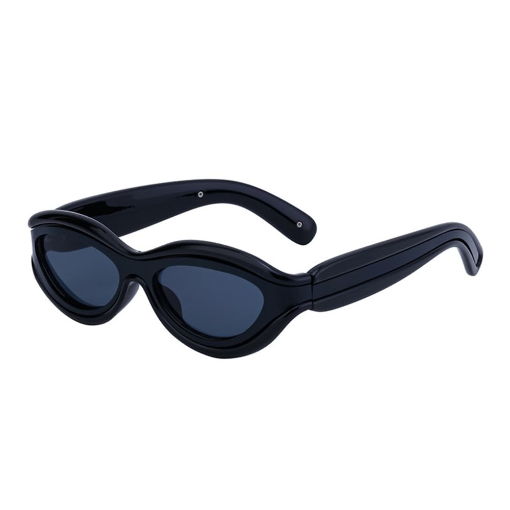 Cat Eye Damen Sonnenbrille Halbmetall Farbverlauf Spiegel Brillen Herren Punk Sonnenbrille Shades UV400