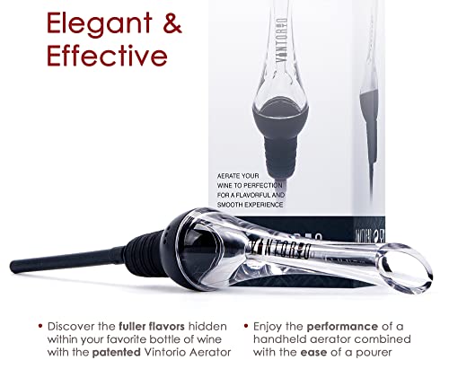 Vintorio Wine Aerator Pourer - Premium Aerating Pourer And Decanter Spout (Black) #TOP1