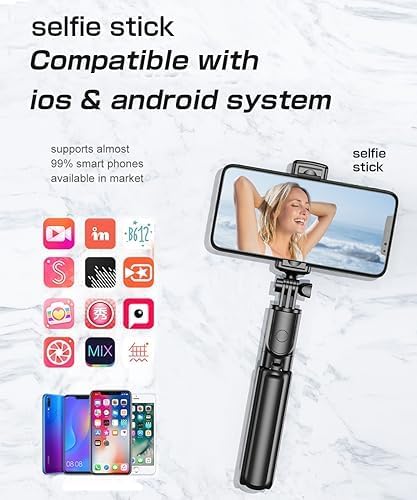 Miniatura 6 de Palillo selfie, trípode extensible para selfie, trípode para teléfono, soporte de trípode rotación de 360 para iPhone 1514131211 y teléfono
