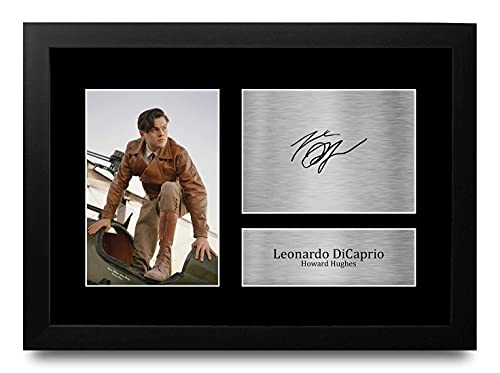 HWC Trading FR A4 Leonardo DiCaprio The Aviator Cadeaux Imprimé Signé Autographe Photo pour les fans de cinéma - A4 Encadré