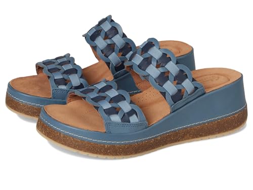 Sandales Kassanda Clarks en cuir bleu taille 36 : le confort compensé