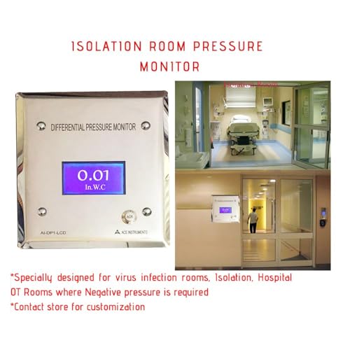 Image of Digital Differential Pressure Indicator (Range:-180 to 180 Pascals) for Isolation Rooms, Pharmaceutical Clean Rooms Along with Calibration Certificate Model: ACE AI-DP1-LCD