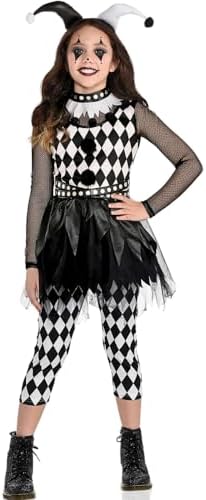 amscan CLOTHING Punky Jester Punky Jester Costume-Black and White -1 Set (pack of 1)