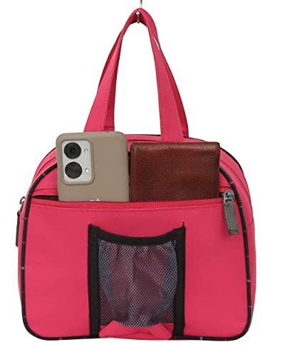 Image of STRONG LIFE Polyester Tiffin Picnic Work School Office Lunch Bag for Kids with Bottle Holder (Pink)