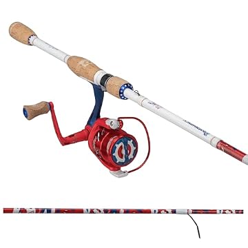 red white and blue baitcaster