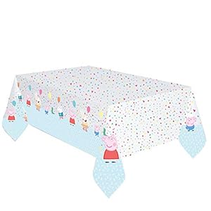 Amscan 9906334 – tafelkleed Peppa Pig, plastic, afmeting 120 x 180 cm, kinderverjaardag