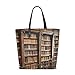 Montoj Vintage Bücherregal Muster Strandtaschen Tragetasche Damen Handtasche