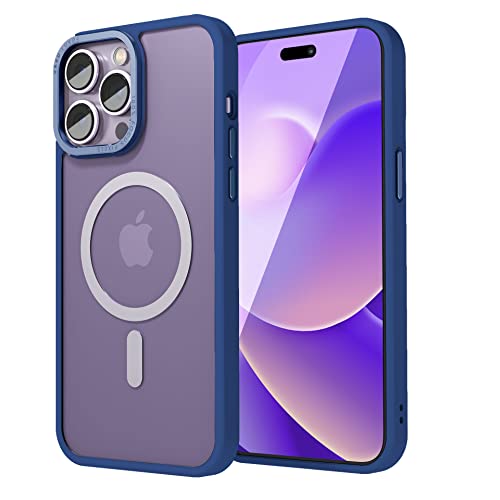 Image of eller sante Clear Armor MagPro for iPhone 14 Pro Case Cover, Shockproof, Scratch Resistant, Slim, Thin, Military-Grade Metal Ring Camera Protection, Compatible with MagSafe Back Cover - Dark Blue