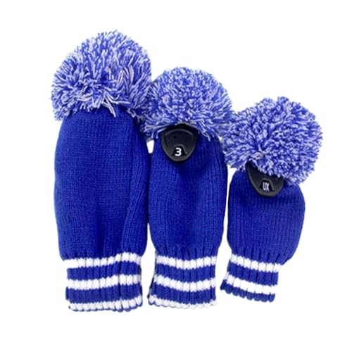 Housses de tête de club de golf à ajustement précis | Protection tricot 3 pièces