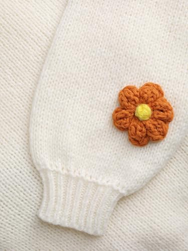 Image of CIDER Women's Floral Cropped Cardigan Cute Flower V Neck Button Down Trendy Sweater