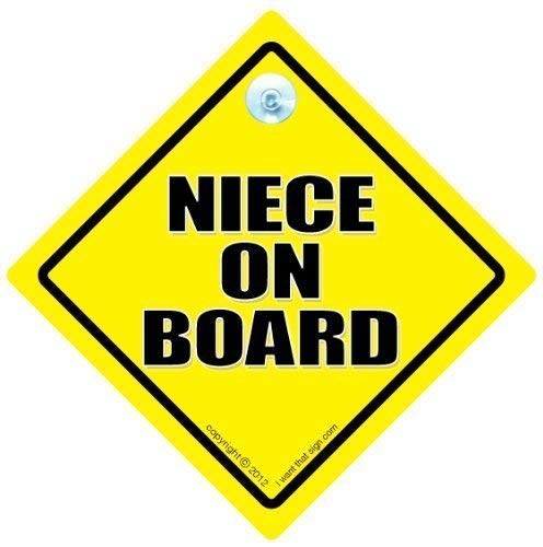 Iwantthatsign.com Yellow And Black Niece On Board Car Sign, Car Sign, Baby On Board Sign