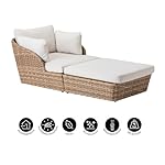 Dehner Gartenliege Tulum Set Braun/Weiß