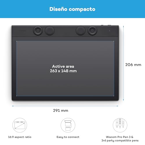 Tableta gráfica Wacom Intuos Pro Medium compacta con lápiz Pro Pen 3 para PC o Mac 5