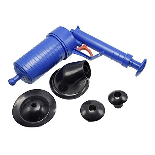 Air Power Drain Blaster Gun Alta presi�n Potente Fregadero Manual Abrelatas del �mbolo Limpiador Bomba para ba�os Ba�os Ba�o - Azul