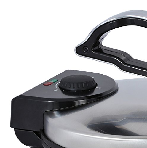 Brentwood Electric Tortilla Maker Non-Stick, 10-inch, Brushed Stainless Steel/Black
