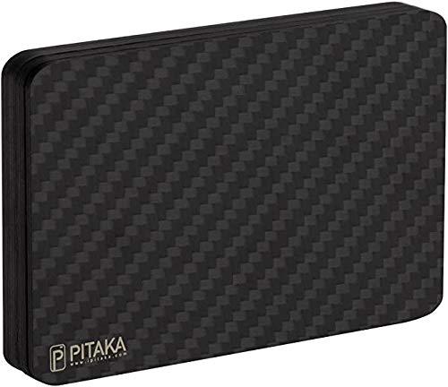 PITAKA MagEZ Wallet Minimalist Slim Carbon Fiber Modular Card Holder RFID Blocking Wallet-Matte Finish/Twill