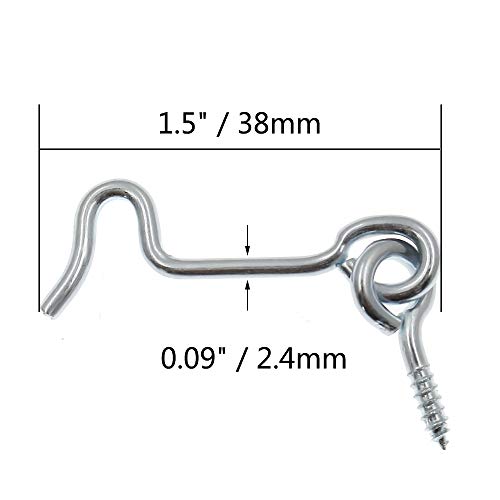 Jiozermi 12Pcs 1.5 Inch Cabin Hook And Eye Latch With Mounting Screws, For Wood Gate Door Swivel Window #TOP3