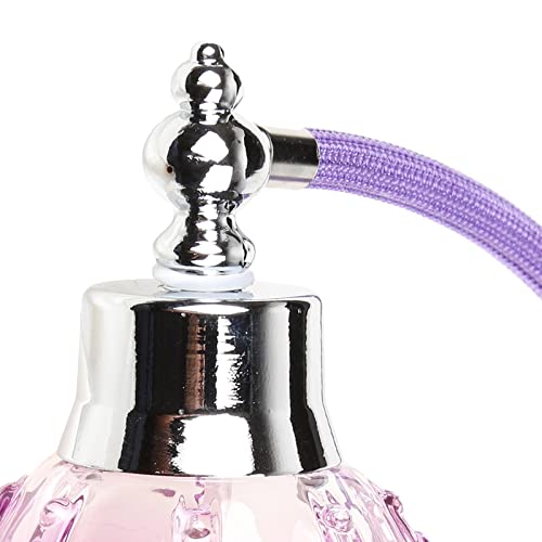 Frascos de perfume vintage recargables para decorar el tocador con atomizador rosa 5