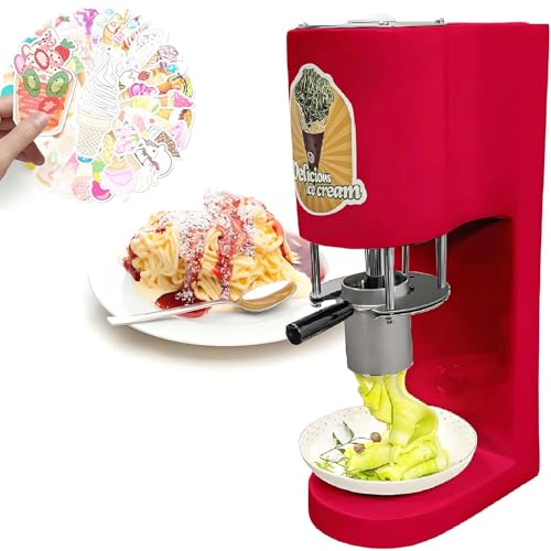 Spaghetti Ice Cream Maker - 80W Gelato Machine with 4 Noodle Shapes for Desserts Ice Cream Shops -