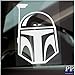 Platinum Place Boba Fett Head Sticker Star Wars The Mandalorian inspiriertes Auto-Fenster-Aufkleber Weiß Grafik Schild