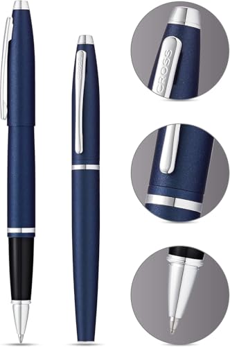 Image of Cross Calais Matte Metallic Midnight Blue Rollerball Pen in Self-Serve Packaging