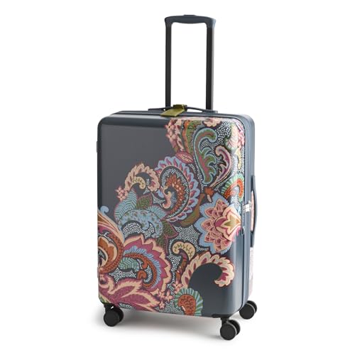 Vera Bradley Womens Hardside 26-Inch Adair Spinner Suitcase Leaf Me Not Paisley Dark Slate One Size