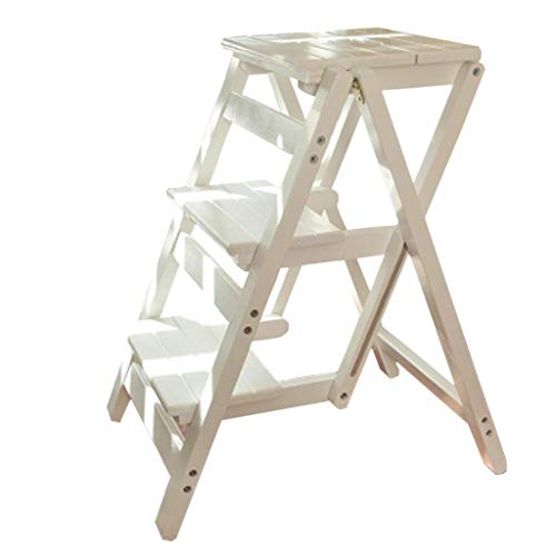 Taburete escalonado plegable CHEWYNP de madera natural robusta 2