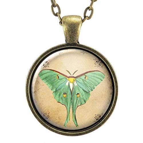 Green Luna Moth Necklace Pendant 