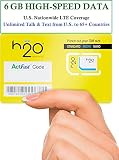 H2O Wireless U.S.A. SIM Card $30 Plan — Preloaded Triple-Cut SIM with Unlimited Data & International