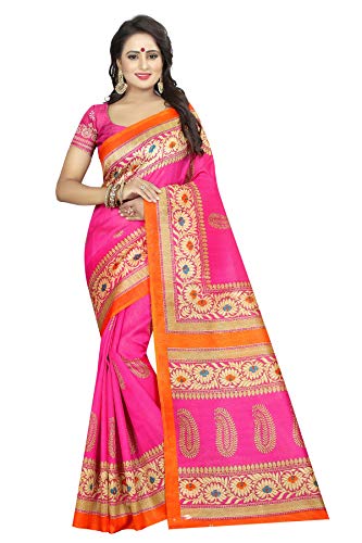 CRAFTSTRIBE Saree Pink Party delle Donne Indiane Vestiti da Matrimonio Etnica Bollywood Design Sari Nuziale