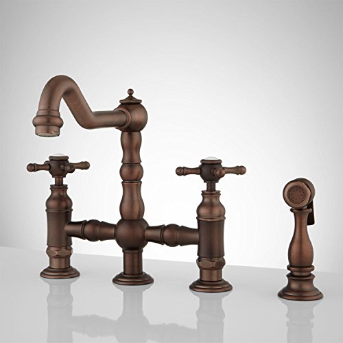Signature Hardware 214883 Delilah 1.8 Gpm Bridge Kitchen Faucet With Side Spray #TOP6