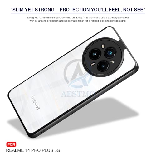 Image of AESTMO Realme 14 Pro Plus 5G Back Cover | 360 Protection | Crystal Clear Hard Back Transparent | Bumper Case for Realme 14 Pro Plus 5G (PC+TPU, Black Bumper)