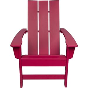 Shine Company Coastal Modern All-Weather Adirondack Chair, Chili Pepper Shine Company Coastal Modern All Weather Adirondack Chair Chili Pepper