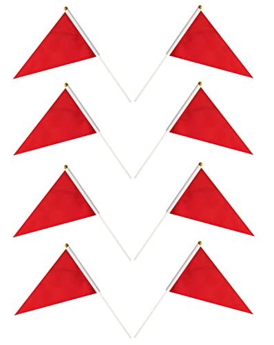 50 Pack Red Pennant Small Mini Flags On Sticks,Hand Held Solid Red Pennant Diy Graffiti Flag,Party Events Celebration,School,Grand Opening,Kids Birthday,Sports Clubs,Flower Pot #TOP4