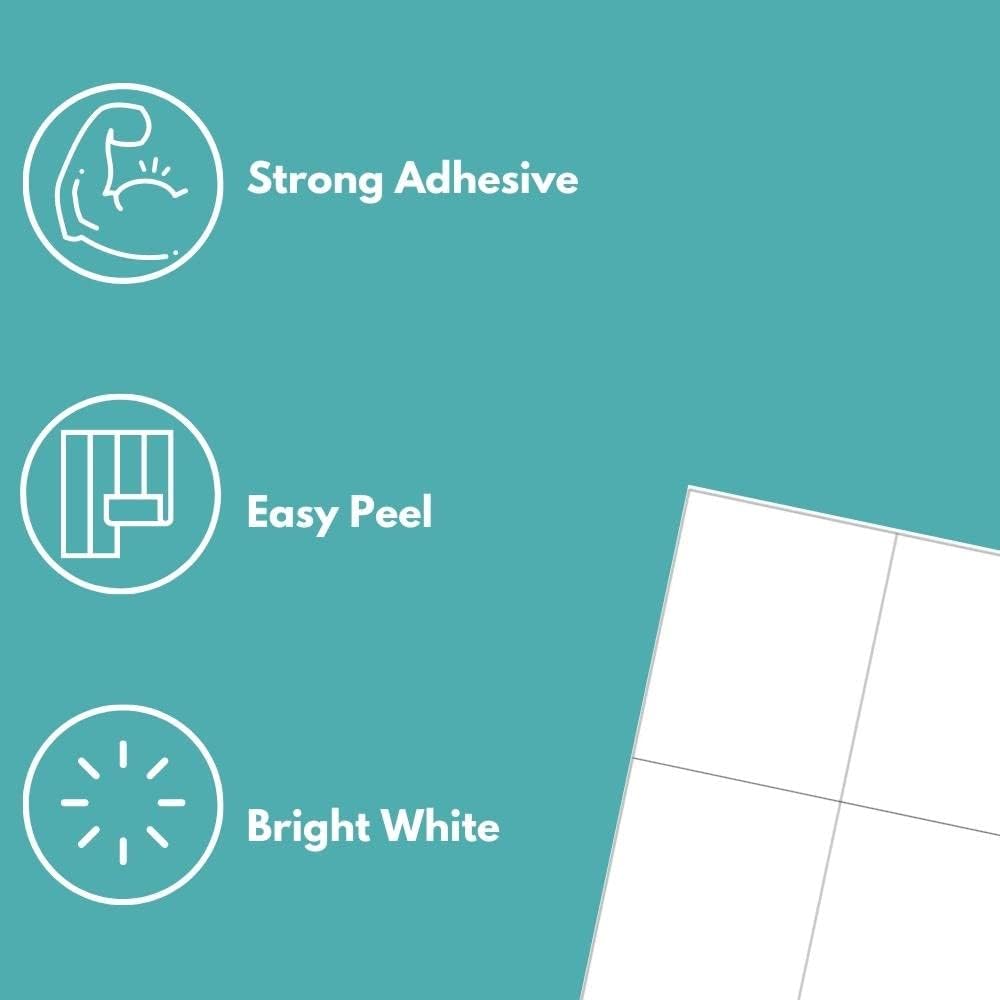 PSBM 4.25 x 5.5 Inch White Address Labels, 1000 Sheet, 4000 Labels, Blank Shipping Sticker Sheets for Laser/Inkjet Printers, Compatible with Zebra, Rollo, Jadens & Nelko