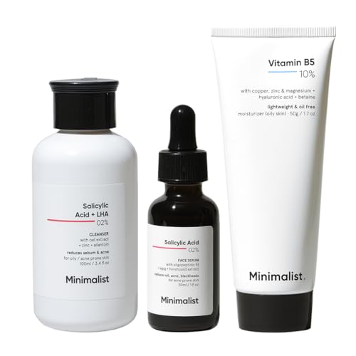 Minimalist Acne Treatment Skincare Kit | Routine Kit For Women & Men | Face Wash, Serum & Moisturizer Combo