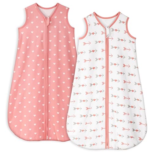 Image of Yoofoss Baby Sleep Sack 6-12 Months TOG 1.0 Baby Wearable Blanket, 2 Pack 100% Organic Cotton Infant Toddler Sleeping Sack 2-Way Zipper Lightweight Sleep Sack