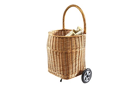 Preisvergleich Produktbild Kobolo Kaminholzwagen Brennholzwagen aus Vollweide mit Leinen