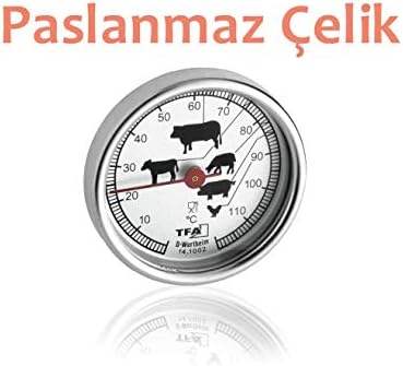 Blooming Weather Meat Thermometer, Metal, Chrome, 5.1x12x12 cm