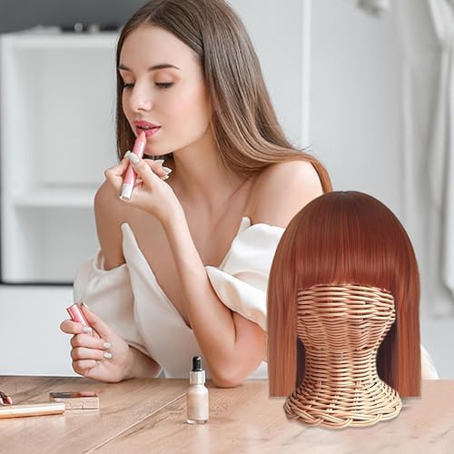 Support de présentation en rotin pour mannequin et chapeaux - 4