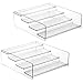 mDesign Plastic Bathroom Storage Organizer Shelf for Cabinet, Vanity, Countertop - Holds Vitamins, Supplements, Medicine Bottles, Nail Polish, Makeup - 4 Levels - Ligne Collection, 2 Pack, Clear