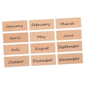 Nuobesty 3 Zestawy Drewniane Stemple Miesięczne