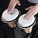 lotmusic Bongo Drums 6” and 7”, Wooden Percussion Instrument Bongos for Kids Adults Beginners,Hand Drum with Carry Bag and Tuning Wrench for Education and Practice