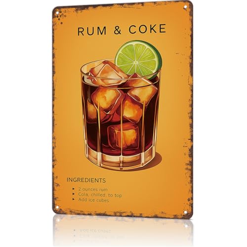 FANPOK Vintage Rum & Coke Metal Sign