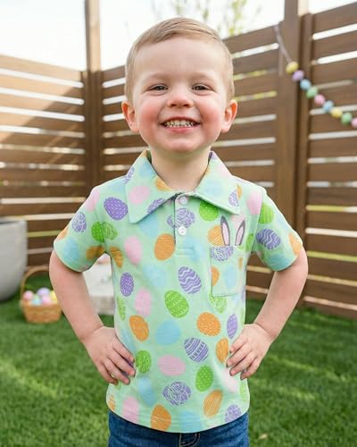 Image of Unique Baby Short Sleeve Collared Boys Polo Shirt, Toddler Kids Polo Shirts