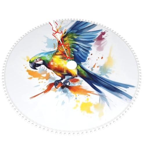 Jupe de sapin perroquet volant tapis de Noël double couche 122 cm