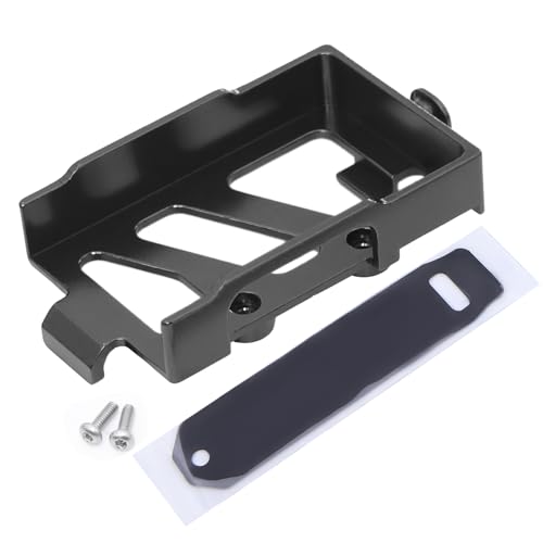 Metal Battery Tray Mounting Plate with Tie for TRX4M 1/18 RC Crawler Car Upgrade Parts (Black)