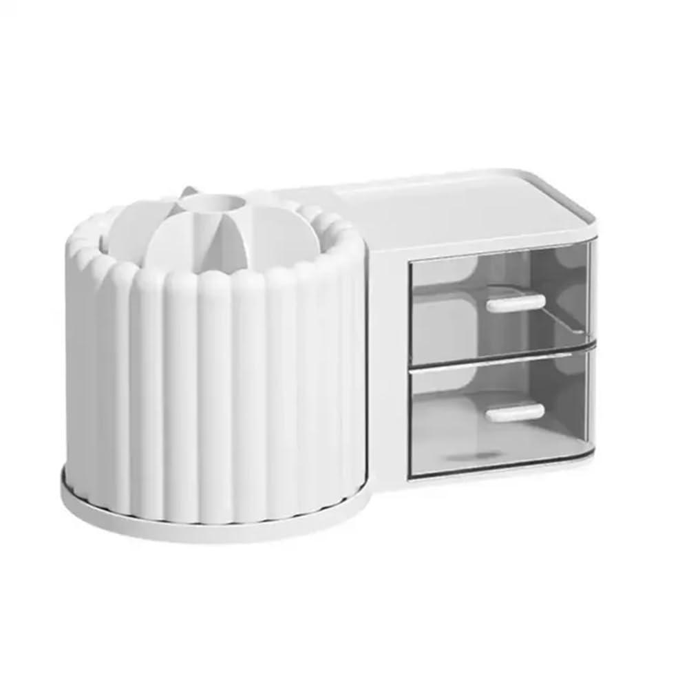 Organisateur maquillage blanc pour en finir avec le désordre sur le bureau