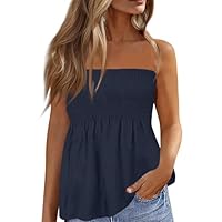 Camicette Donna Scollo-v Spalle Camicia Senza Maniche da Donna Simpatica Estivo Primavera Maglietta Personalizzabile Scoperta Cotone Mezza Termica Lavoro Rock Commandes En Cours Marina XL