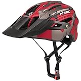 PTSOC Adult Dirt Mountain Bike Helmet MTB Bicycle Helmet with Adjustment Rear Light, Safety...